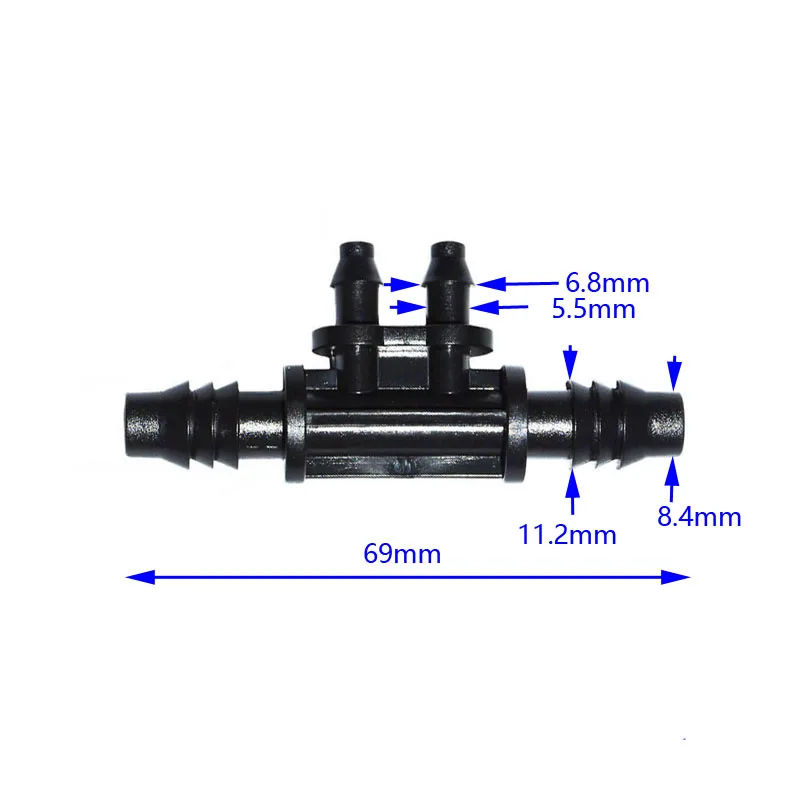 Орошения сада 8/11 к 4/7 шланговый СОЕДИНИТЕЛЬ 4 способа оросительный соединитель 3/8 до 1/" разветвитель для садового шланга 8 шт - Цвет: Черный