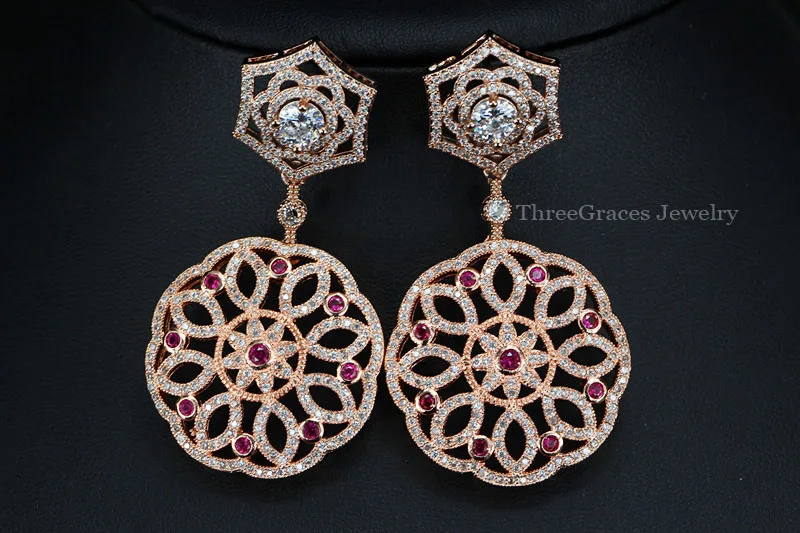 ThreeGraces Роскошные африканские нигерийские ювелирные изделия цвета розового