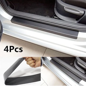 

4pcs 3D Carbon Fiber Universal Accessories Auto Part Decorate Car Door Threshold Sticker FOR Audi BMW VW Mercedes Benz Ford Kia