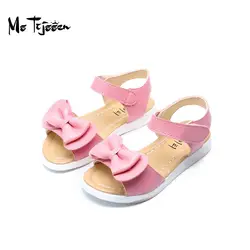 Для маленьких девочек мягкие кожаные сандалии с бантом 2019 Летняя мода принцесса обувь MT013