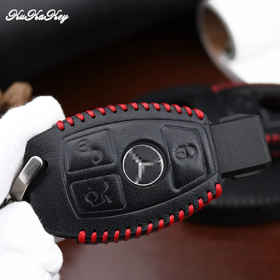 Аксессуары для Mercedes Benz W203 W210 W211 W124 W202 W204 AMG 2 и 3 кнопки умный ключ кожаный чехол