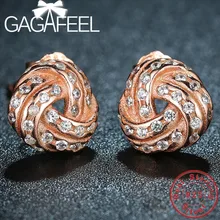 GAGAFEEL, серьги-гвоздики из стерлингового серебра S925 пробы с кристаллами, для женщин