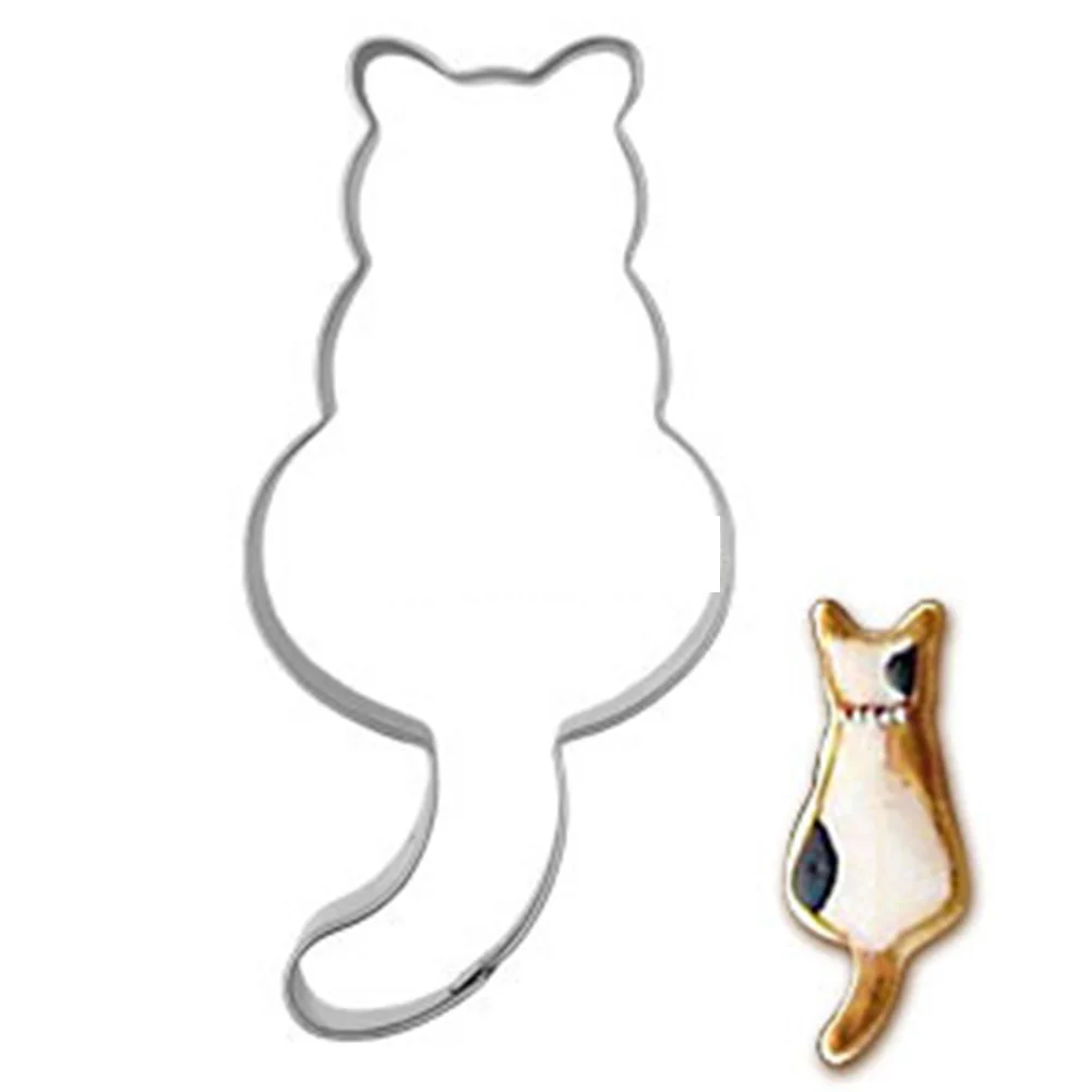

Stainless Steel Cookie Cutter Biscuit Mold Food Making Bakeware Pastry Kitchen Tools DIY Cat Shape
