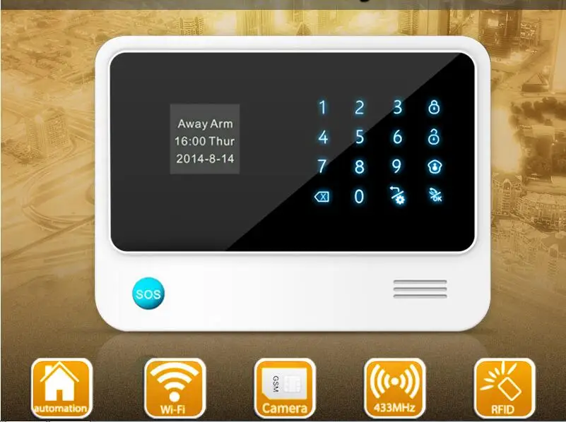 Самый продвинутый ЖК-дисплей, сенсорная панель 433 МГц беспроводная Wifi сигнализация GSM домашняя система охранной сигнализации с приложением дистанционного управления