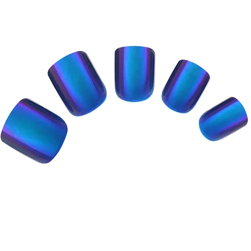 Belen, 24 шт., очаровательные искусственные накладные ногти с лазером, меняющими цвет, 12 размеров, полностью накладные французские накладные ногти, маникюрные инструменты - Цвет: 11