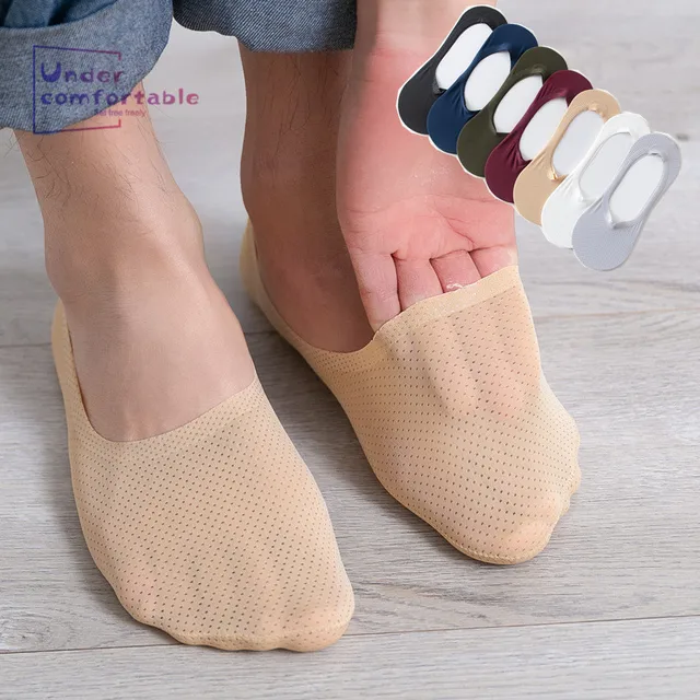 Newest Summer Cool Silk Man Ankle Sock Solid Ultra Thin Invisible