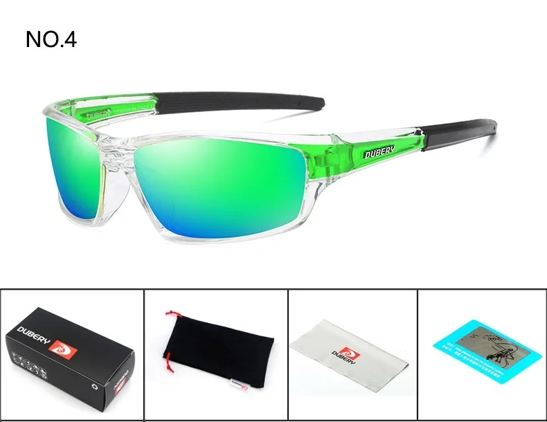 DUBERY, новая мода, поляризованные солнцезащитные очки ночного видения, мужские, квадратные, спортивные, для вождения, солнцезащитные очки для женщин, зеркальные, люксовый бренд, UV400 - Цвет линз: 4