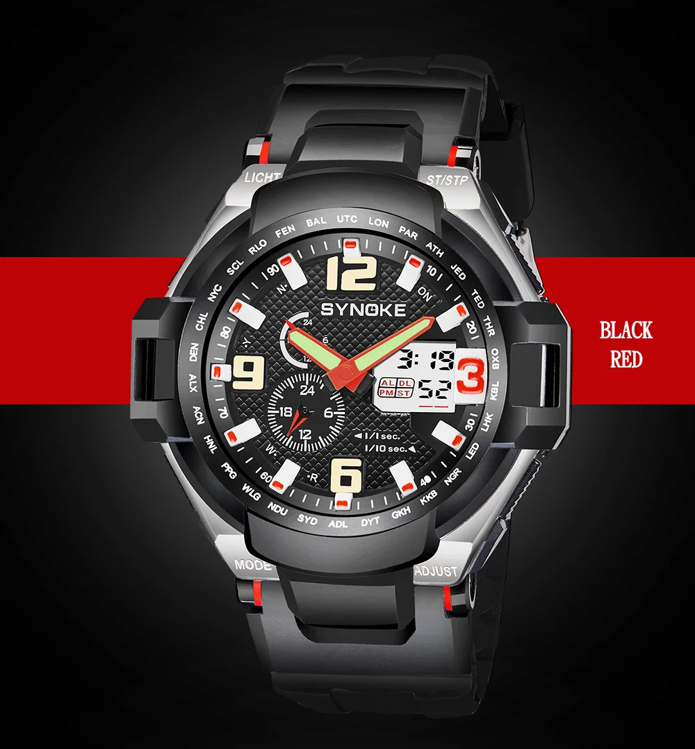SYNOKE Роскошные Брендовые мужские спортивные часы цифровые светодиодные армейские часы водонепроницаемые уличные повседневные наручные часы Мужские часы