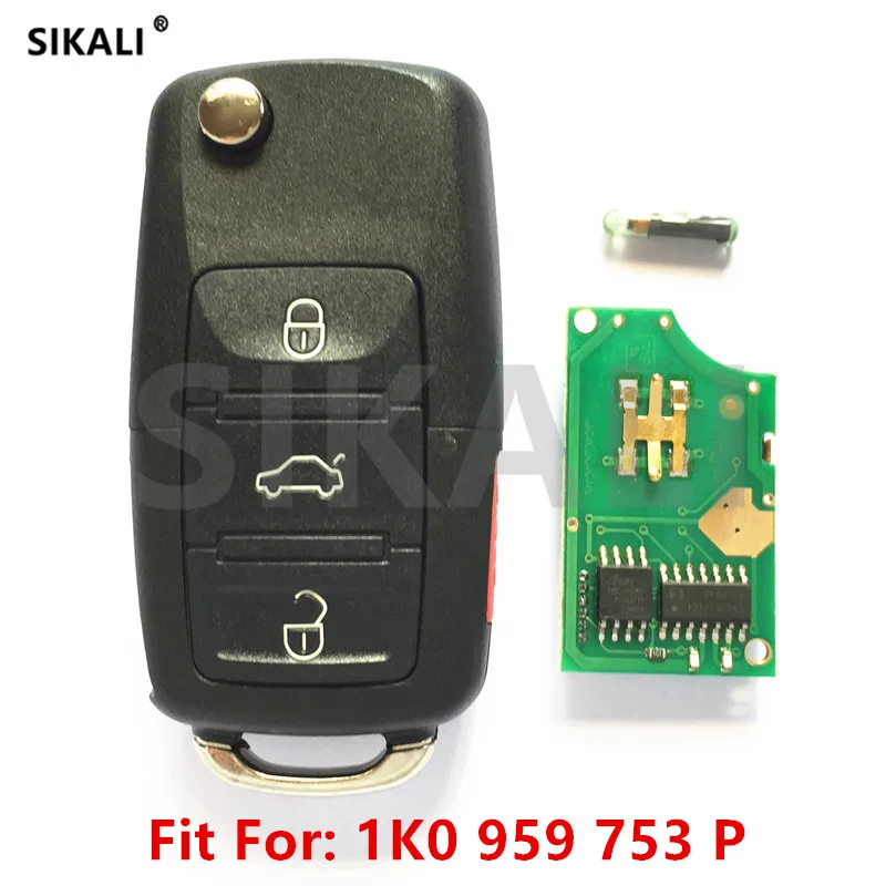 Автомобильный Дистанционный ключ для VW/VolksWagen 1K0959753P 1K0959753H CC/EOS/Golf/GTI/Jetta/Passat/R32/Rabbit 1K0