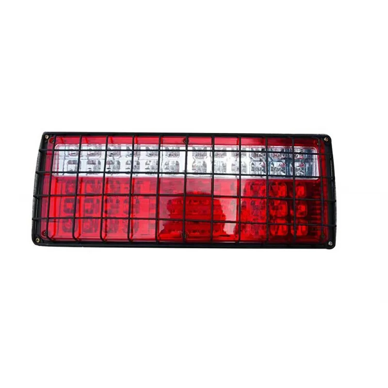 

2Pcs 24V LED Truck Trailer Rear Tail Lights with Iron Net Red Yellow White Stop Light Turn Signal Light Reverse Lamp