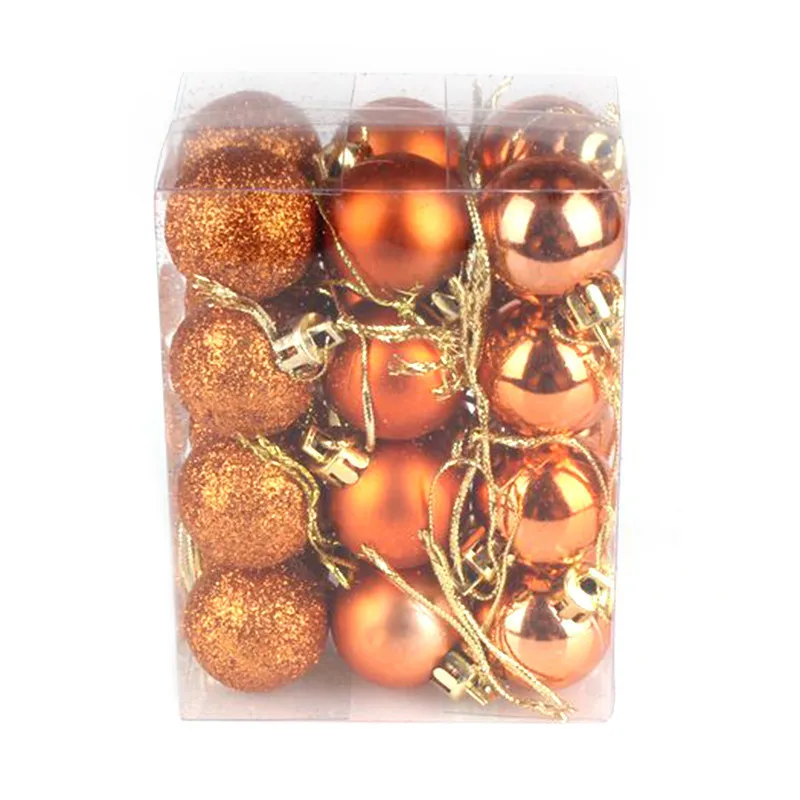 24Pcs/Lot Christmas Tree Ball Baubles Xmas Party Wedding Hanging Ornament Christmas Decoration Supplies 10 Colors