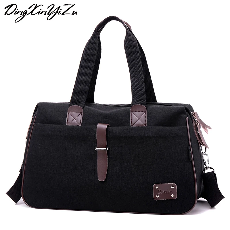 New Vintage Men Canvas Shoulder Bags Men Office Bag with Leather with