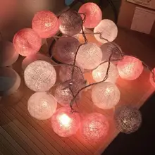 Рождественский праздничный светодиодный хлопковый шар, гирлянда, ночные огни, Детская Светодиодная лампа для спальни вечерние украшения, аксессуары