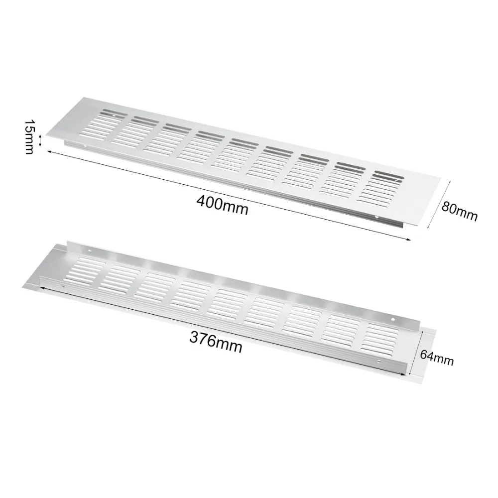 UXCELL Big Promotion High Quality 2Pack 400x80mm Aluminum Alloy Air Vent Ventilator Louvered Grille Cover Ventilation