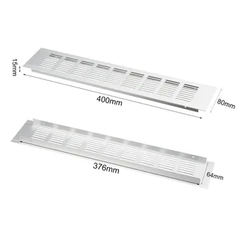 

UXCELL Big Promotion High Quality 2Pack 400x80mm Aluminum Alloy Air Vent Ventilator Louvered Grille Cover Ventilation For Closet
