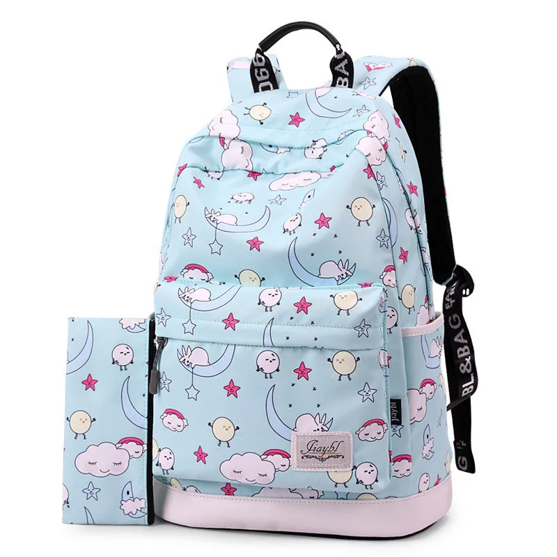 

2018 New Printing Girl School Bag Kid Backpack Zipper Backpacks School Bags For Teenagers Girls Big Capacity female mochila
