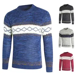 Осенние и зимние теплые свитера с круглым вырезом для мужчин cultivate one's morality Печатный вязаный свитер