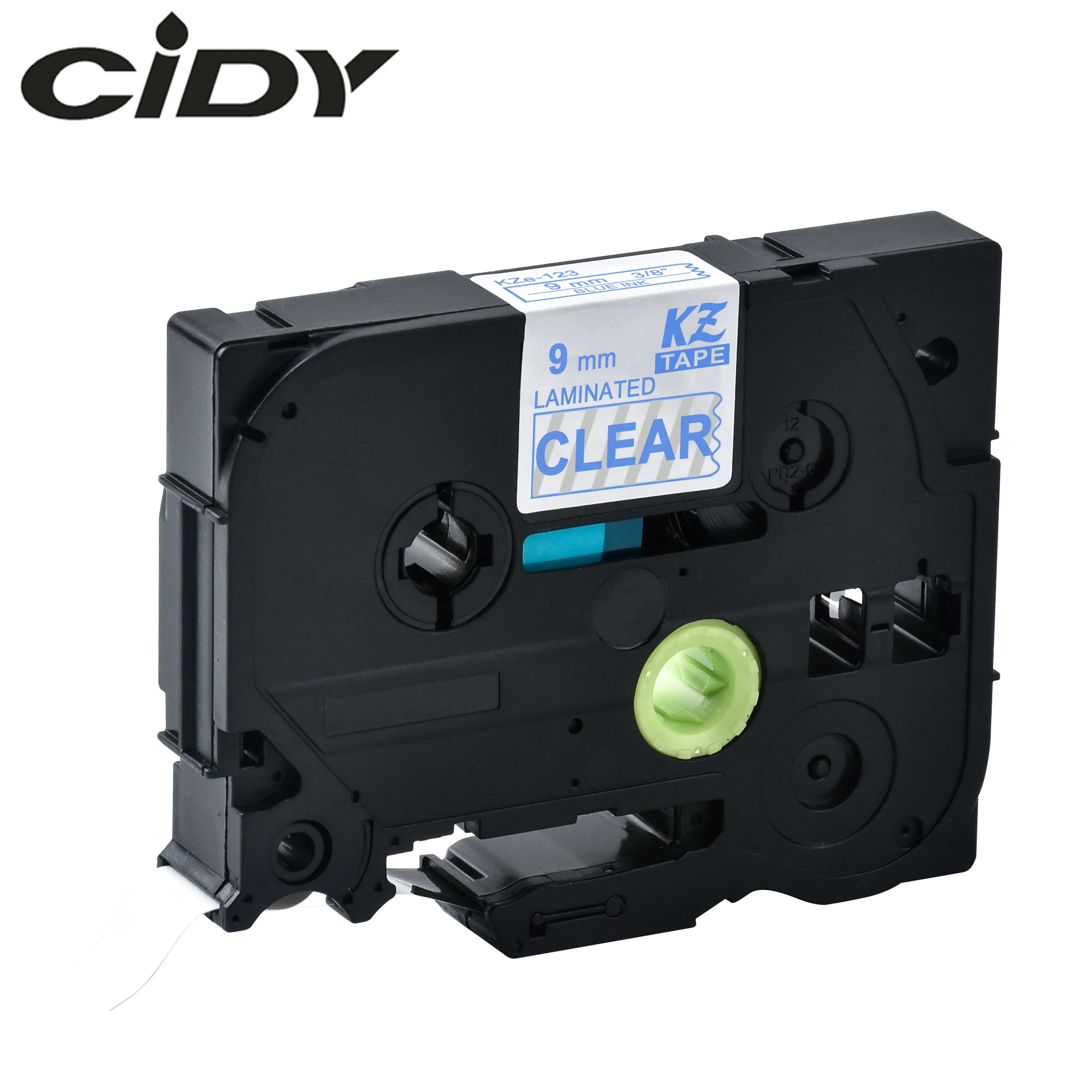 

CIDY Tze 123 Tz123 blue on clear Laminated Compatible P touch 9mm tze-123 tz-123 tze123 Label Tape Cassette Cartridge