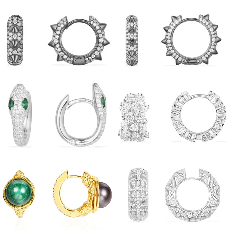 

Fashion Charm 100% Sterling Silver Original 1:1 High Quality Circular Earrings Series Earrings Women Jewelry Free Mail