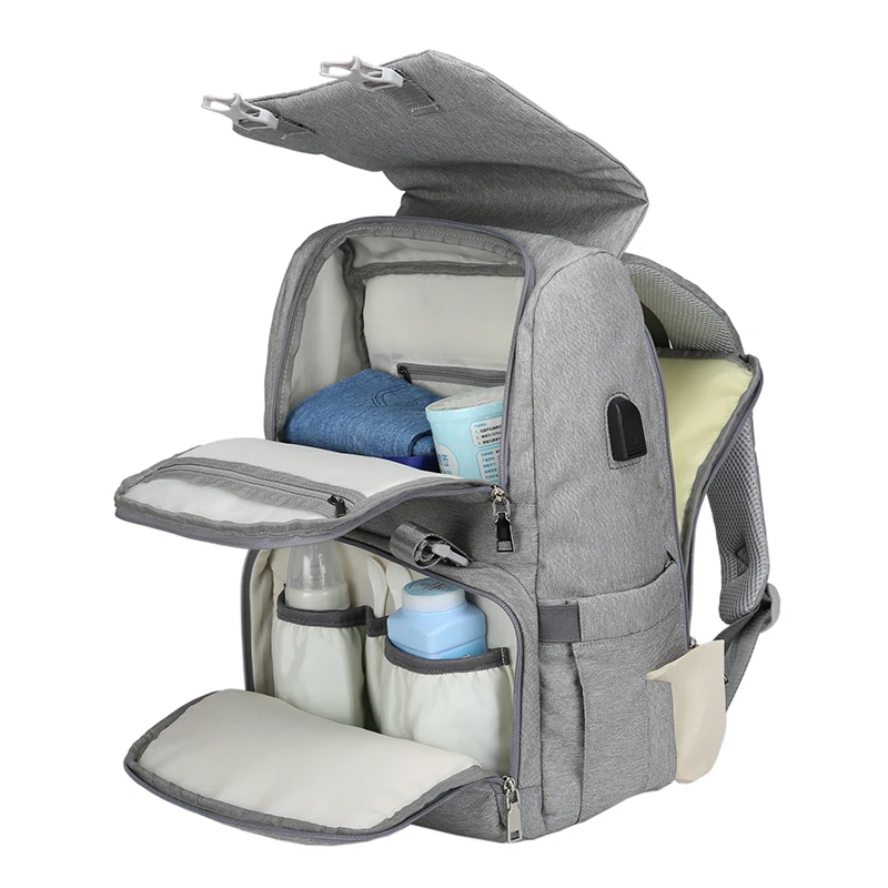 Bolsa de pañales con interfaz USB gran bebé pañal bolsa de momia maternidad mochila de viaje para mamá de bolsas - 1