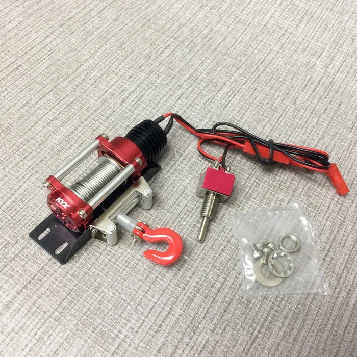 1PC Model Car Electric Winch 45 50mm Hole Distance 6V 9V Mini Winch with Metal Hook for 1/10