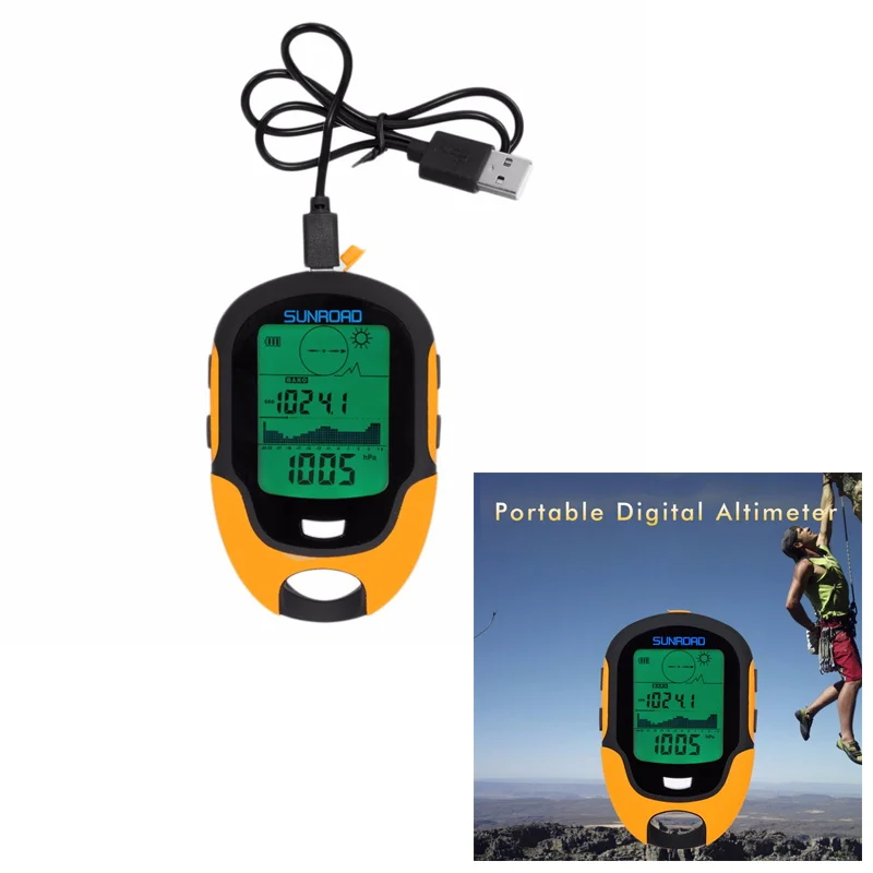 MultifunctionalFR500PortableDigitalAltimeterWaterproofLCDScreenDisplayOutdoorUse