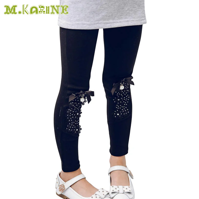 Hot Sale 2017 Spring Flower Baby Girl Leggings Bling Girls Pants Kids