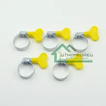 100 штук из нержавеющей стали пивной шланг для пивного производства зажим на трубу для самостоятельного использования зажим подходит 16 мм O.D~ 25 мм O.D трубка пластиковая ручка