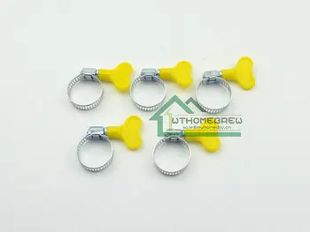 

wholesale 100 pieces Stainless Steel beer brewing Hose Clamp Homebrew Pipe Clamp Fit 16mm O.D ~ 25mm O.D Tube Plastic Handle