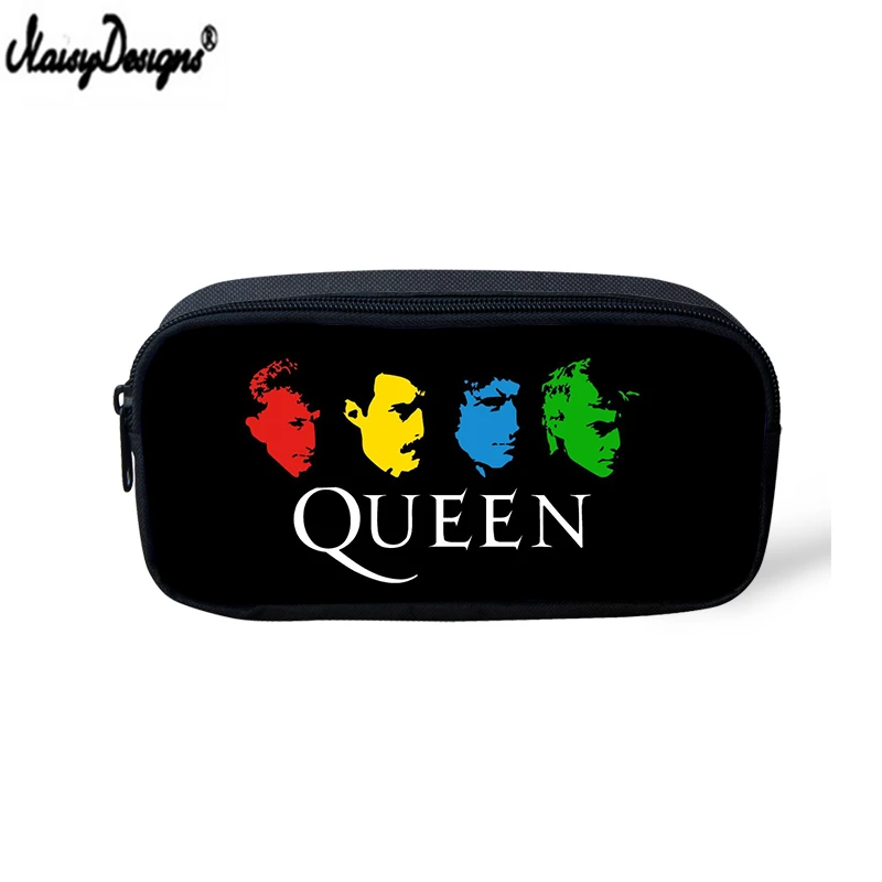 

NOISYDESIGNS Cosmetic Bag Queen Band Bohemian Rhapsody Printed Pencil Cases Ladies Travel Makeup Girls Zipper Stationery Storage