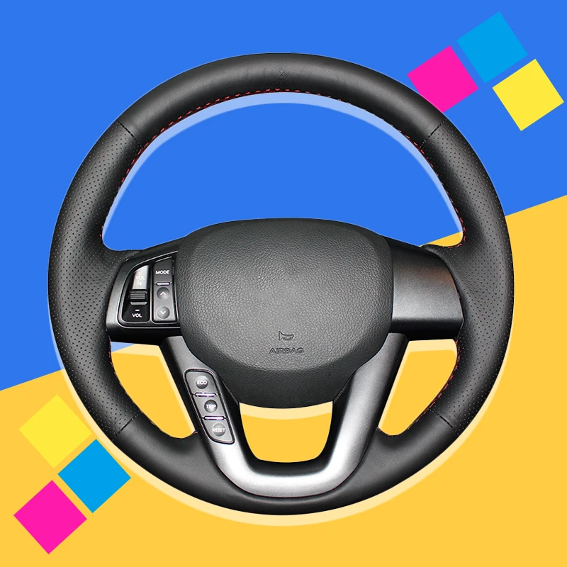 

Auto Braid On The Steering Wheel Cover for Kia K5 2011 2012 2013 Kia Optima Interior DIY Car Braiding Wheel Covers Car-styling