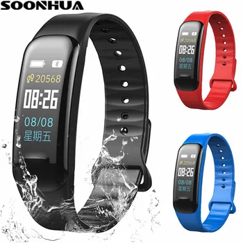 

SOONHUA Color Screen Smart Bracelet Blood Pressure Heart Rate Monitor Sleep Monitor Sports Fitness Wristband for Android IOS