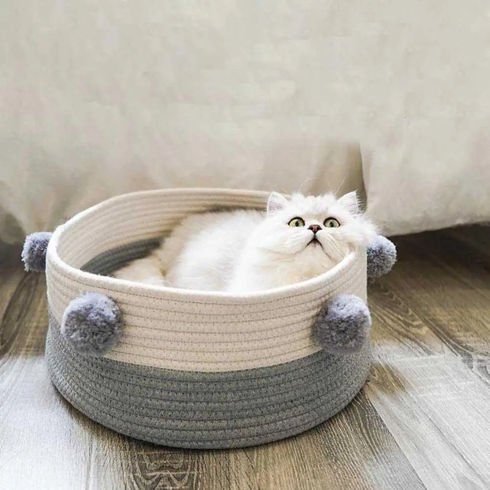

HobbyLane Nordic Style Round Shape Bucket For Pet Cat Bed All Season Breathable Cat Rest Lair For Small Dogs Cats
