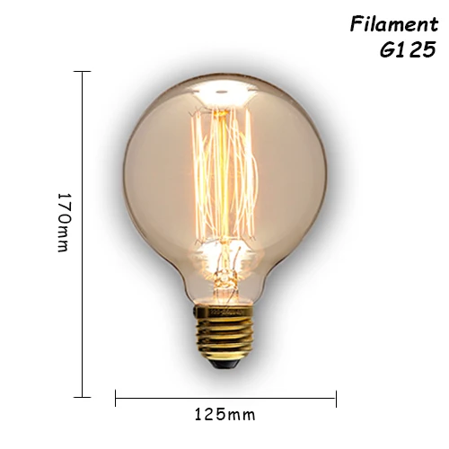 1 шт. Ретро лампа E27/E14 лампа Эдисона 110 В/220 В лампа накаливания для дома/гостиной декоративная винтажная лампа накаливания 40 Вт ампула - Цвет: G125-Z
