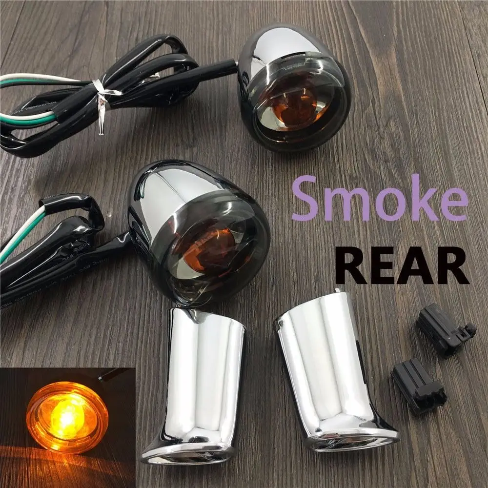Motorcycle Chrome Rear Turn Signal Light with bracket For Harley XL883