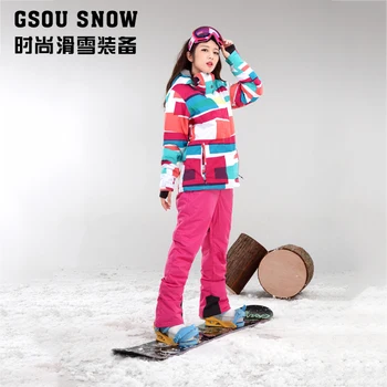 

New Gsou snow double Snowboard suit, Korean winter thickened, warm, windproof, waterproof