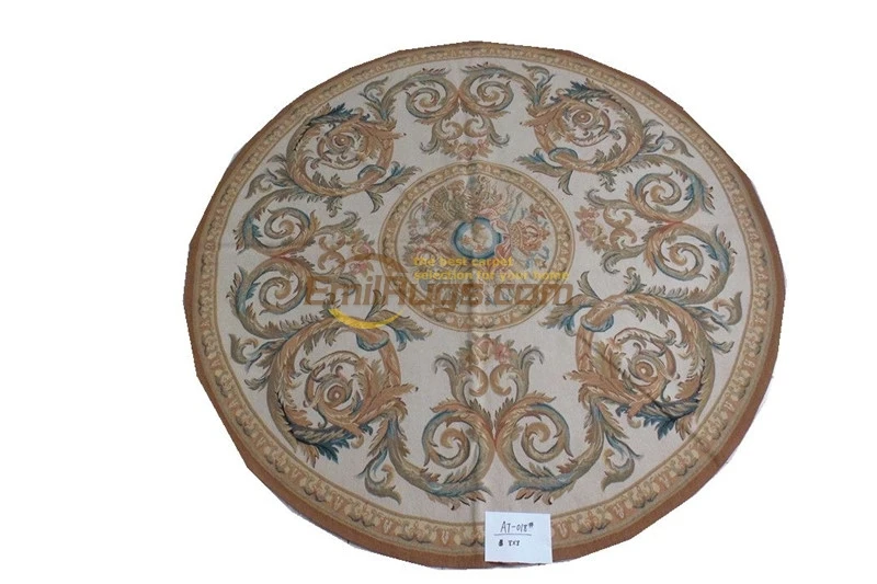 Ковры для спальни круглый ковер из обюссона ручной шерстяные ковры 244 см X 244 см(8x8)-018 8X8 gc125aub yg15