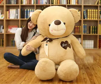 

new style fillings toy large 140cm love bear plush toy light brown teddy bear soft doll hugging pillow Christmas gift b1977