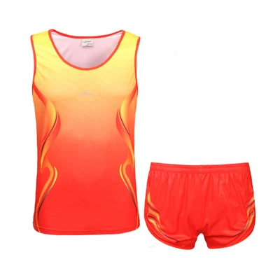 Мужские наборы для бега летняя дышащая Спортивная одежда для бега Спортивная тренировочная бегущая марафонская Спортивная одежда - Цвет: Красный