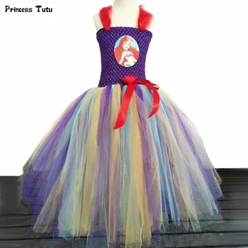

Mermai Girls Tutu Dress Princess Ariel Dress Cosplay Children Party Christmas Halloween Costume For Girl Kids Fancy Dress 1-14Y