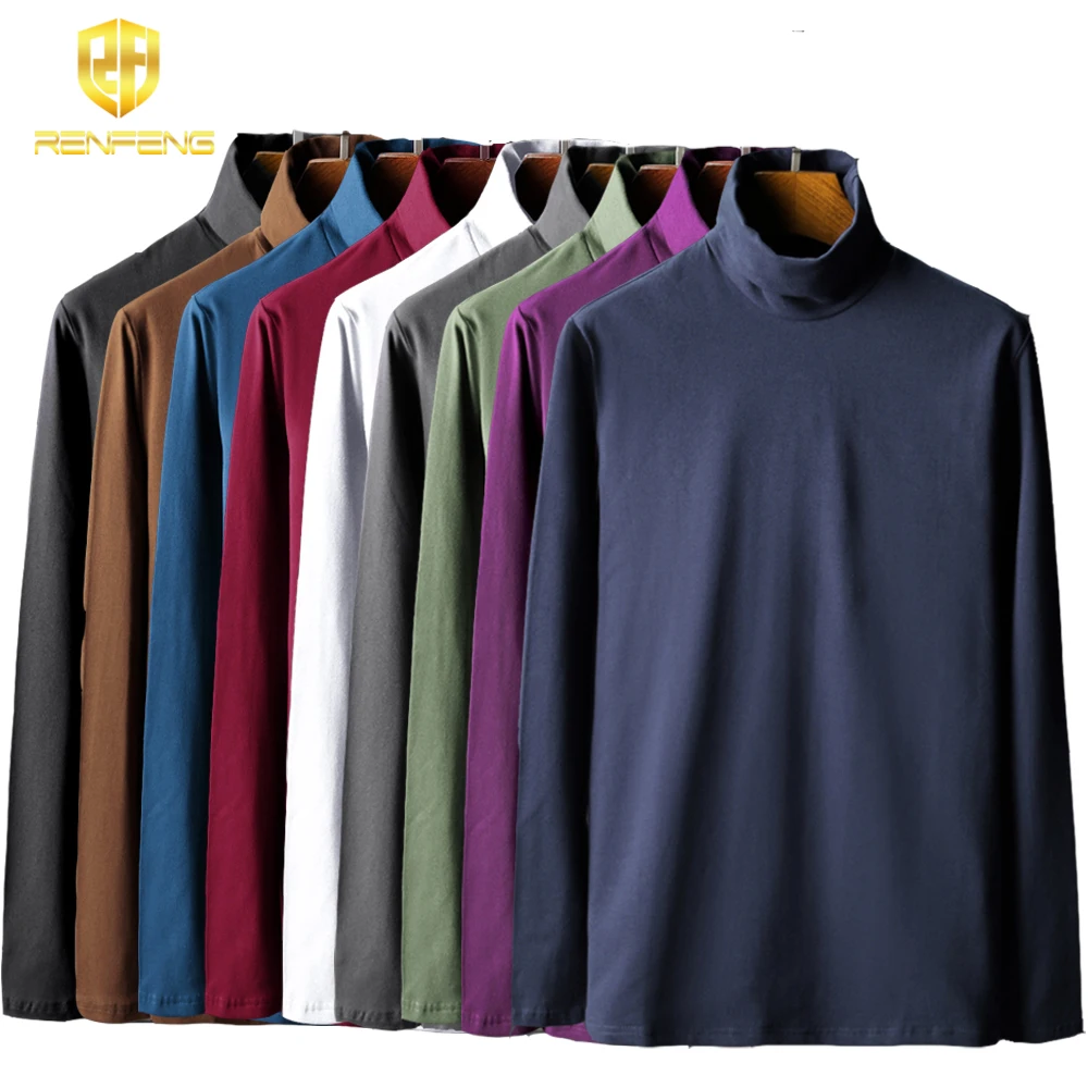 pull homme 2018 pullover mens t shrits long sleeves t shirt men turtleneck Pack of 5 thick clothes thermo ndershirts S-4XL size (1)
