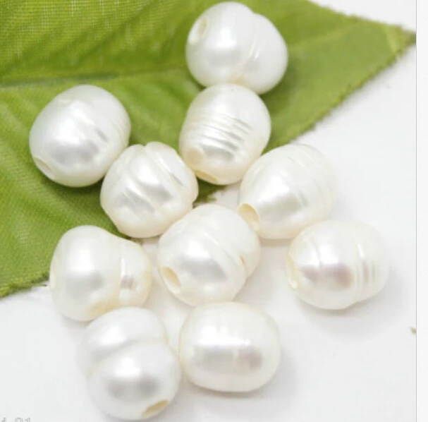 ZHX 10pcs 10-11mm White Natural Freshwater Pearl 2.3MM Big Hole Baroque Loose Beads AAA+ | Украшения и аксессуары