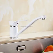 Grilled White Painted font b Kitchen b font Mixer font b Faucet b font Swivel Long