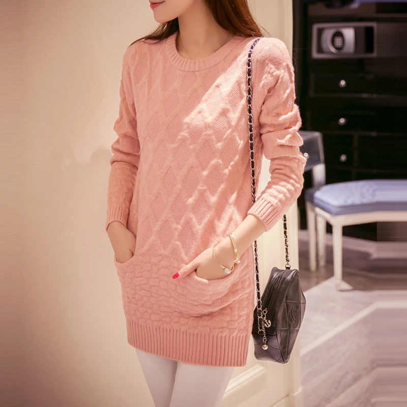 

New 2019 Spring Autumn Korean women's new shirt sleeve head long sweater in autumn thin long sleeved