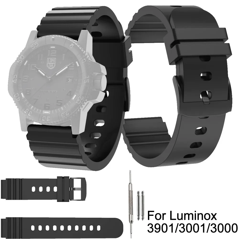 Sport Silicone Replacement Strap Watch Band for Luminox Men's 3901/3001