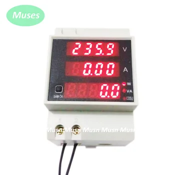 

Din rail LED AC 80-300V 0-100A display voltmeter ammeter with active reactive power power factor Din-rail built-in transformer