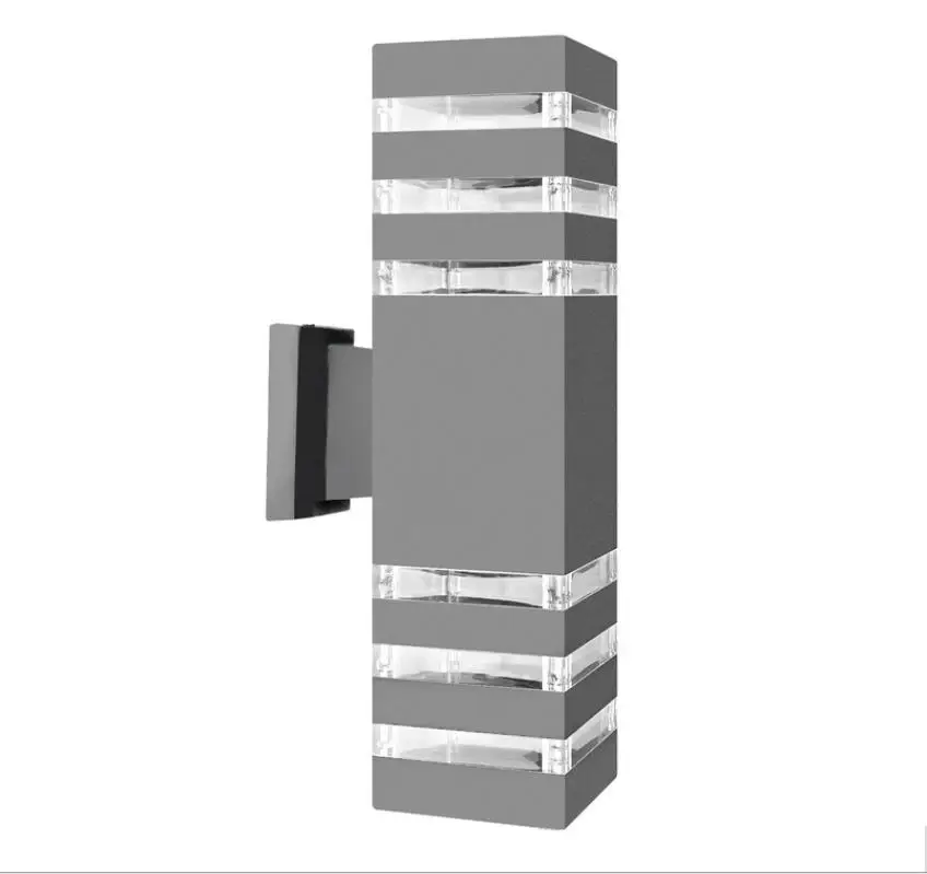 Современный водонепроницаемый вверх вниз алюминиевый Cuboid светодиодный настенный светильник с двойной головкой настенный светильник Открытый E27 розетка AC 85-240V