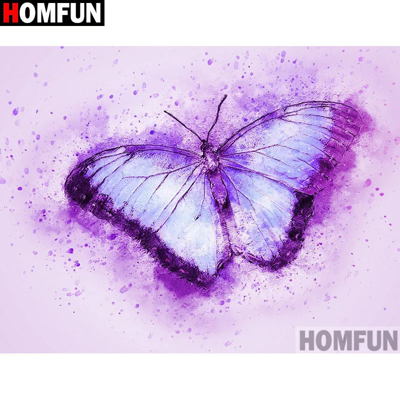 

HOMFUN Full Square/Round Drill 5D DIY Diamond Painting "Color butterfly" Embroidery Cross Stitch 5D Home Decor Gift A18263