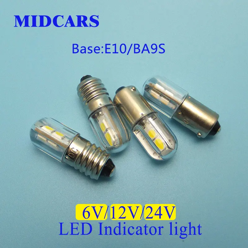 MIDCARS Высокое качество 48V T4w Ba9s E10 светодиодный лампы 12v LIndicator светильник для роста