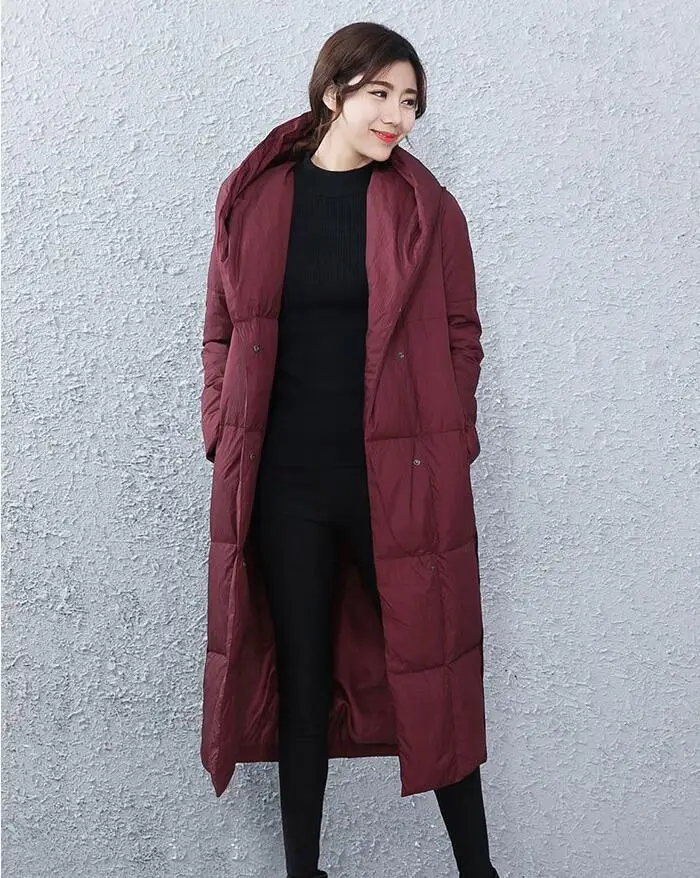 2016 New Design Long Down Coat Jacket Winter Goose Coat Thick Women Down Coat With Big Collar Hood